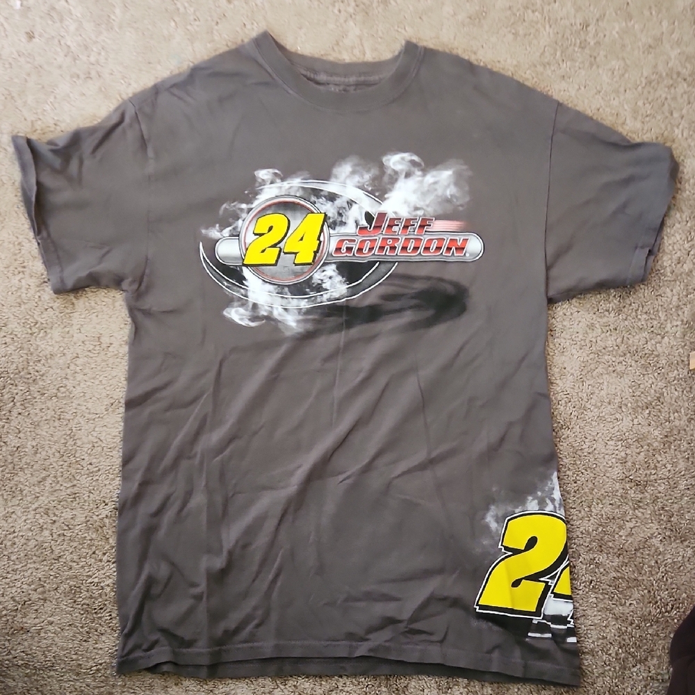 Gray and Yellow Racing Graphic Short Sleeve Tees